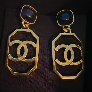 Gold Chanel clip on earrings
